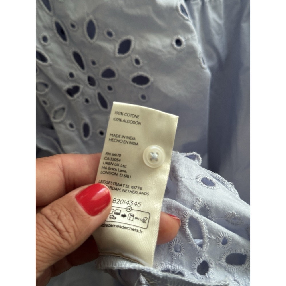 Anthropologie Light Blue Eyelet Midi Dress - Picture 10 of 10